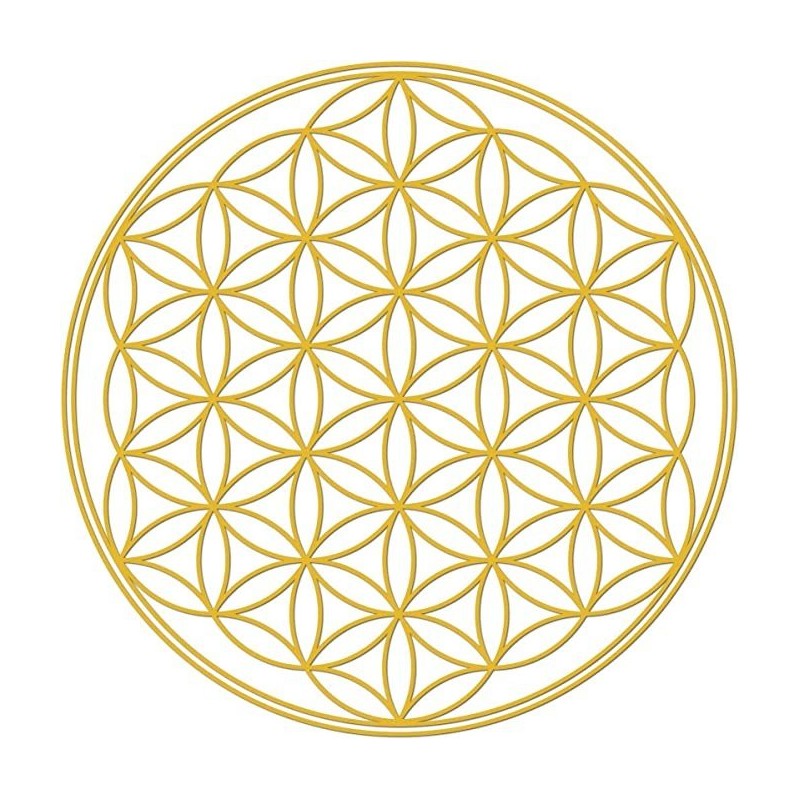 Pegatina Flor de la Vida Oro 8 unidades