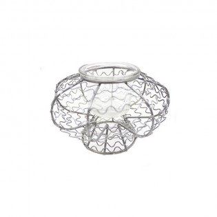 Soporte Velas Sombrilla Metal y Vidrio