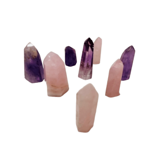 Puntas Cuarzo Rosa/Amatista/Fluorita