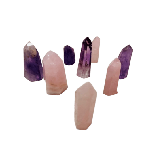 Puntas Cuarzo Rosa/Amatista/Fluorita