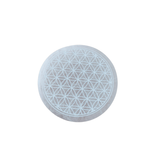 Medallon Selenita Flor de la Vida